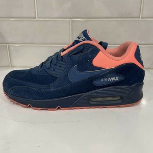 Nike Air Max 90 Premium Brave Suede Blue Atomic Pink 333888 446 Size 9 Men